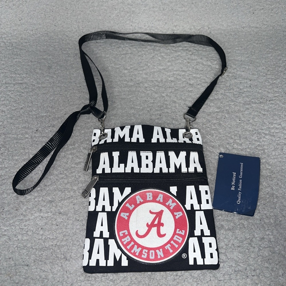 NWT Robin Ruth Alabama Crimson Tide Bag Black White Neck Wallet Crossbody Purse